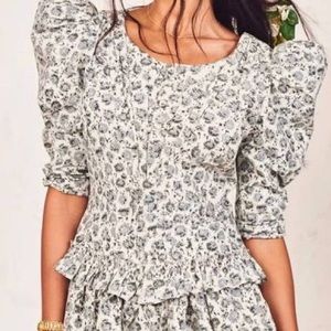 LoveShackFancy Brenna Jacket Warm Grey Size 0